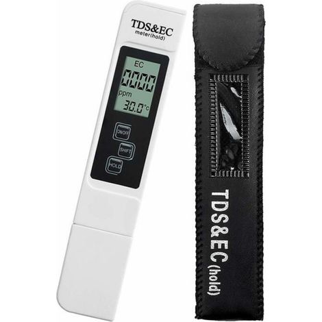 Testeur Multifonctionnel Digital 3 en 1 Mesure TDS EC et Temperature avec Grand Ecran LCD Numérique Moniteur de la Qualité d'eau