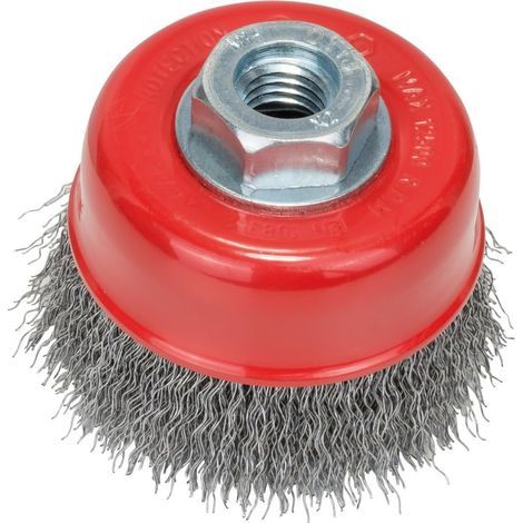Brosse boisseau fils en acier/inox 75 mm (1/5)