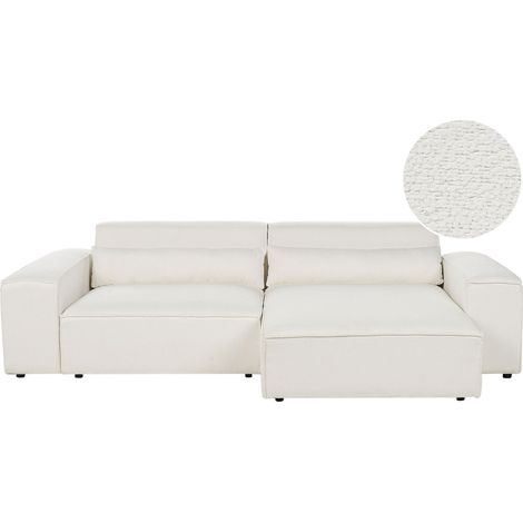 Modular Corner Sofa 2 Seater HELLNAR Boucle Off-White Left Hand (1/5)