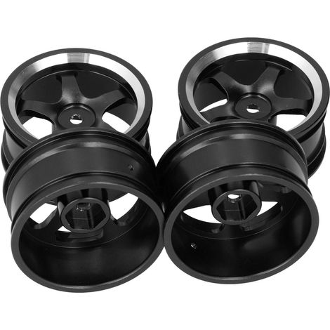 Jantes en alliage aluminium 4 pièces pour MN86 1/12 RC Crawler, montage noir (1/5)
