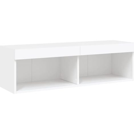 Mobile TV multimediale scaffale TV credenza TV sala da pranzo soggiorno camera da letto con luci LED 100 x 30 x 30 cm bianco 020026505