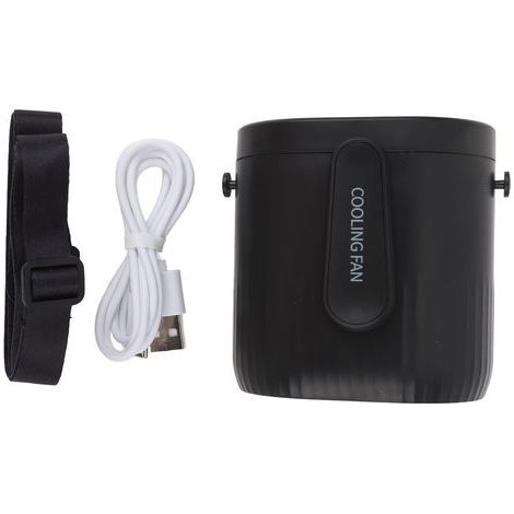 Portable Belt Fan with 3 Speeds, 4000 mAh Battery, Quiet Operation, for Construction Sites and Outdoor Use – Black (1/5)