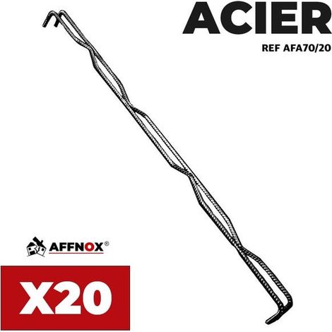 Agrafe maçonnerie acier 70 cm - 20 agrafes pour fissure mur porteur et façade - Affnox (1/2)
