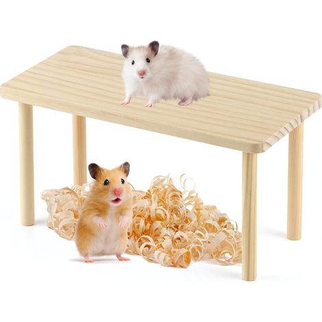 Plateforme en Bois - Plateforme pour Hamster - Plate-Forme De Support en Bois - Accessoire De Cage pour Cochon d'Inde pour Hamster, Écureuil, Gerbille, Chinchilla (1/5)