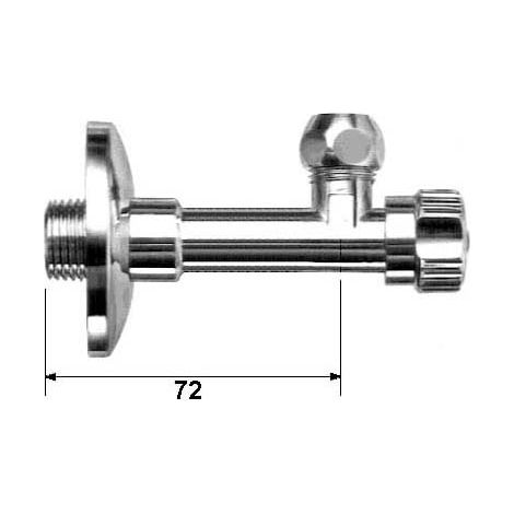 Rubinetto ad angolo con rosone e dado conico corto 1/2 x 3/8