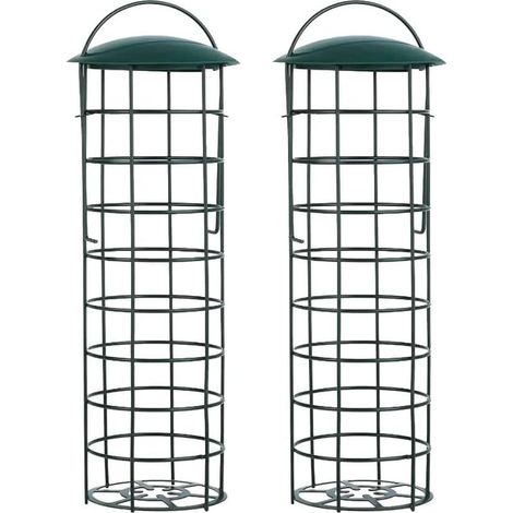 MSBD Mangeoire Oiseaux Exterieur, Mangeoires pour Oiseaux Sauvages pour Boules De Graisse pour Boulettes, pour Petits Oiseaux Sauvages Vert Foncé (1/5)