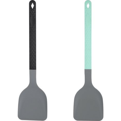 2 spatole da cucina in silicone per alimenti, con rivestimento antiaderente, ideali per wok, resistenti al calore, per l'uso domestico quotidiano. (1/5)