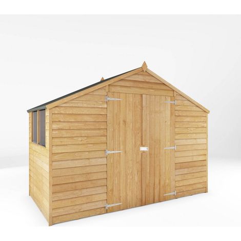 5 x 10 Feet Overlap Apex Workshop - Timber - L150.3 x W309.7 x H225.4 cm - Brown