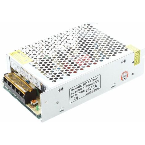 Transformateur adaptateur secteur SODIAL(R) AC 110/220V 24VDC 3A 72W pour ruban LED flexible (1/5)