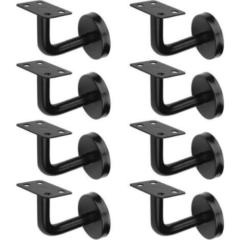 Set mit 8 Treppengeländerhalterungen, Treppengeländerstützen, Edelstahl, maximale Belastung 60 kg, für Treppengeländer im Innen- und Außenbereich (Schwarz)