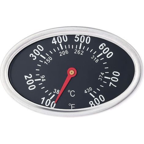 Remplacement du thermomètre de gril, indicateur de chaleur en acier inoxydable de jauge de barbecue de 3 pouces, température de barbecue ovale (1/4)