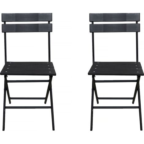 Set di 2 sedie da giardino pieghevoli in plastica "Tenerife" - Grigio antracite