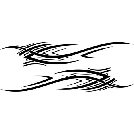 2-Piece Flame Car Sticker - Removable Self-Adhesive Weatherproof Car Door Sticker, Easy Application and Removal, Fits Perfectly (Black) (1/5)