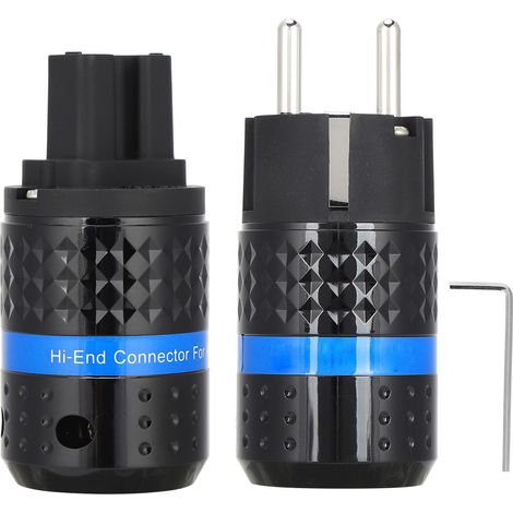 IEC Monosaudio-Audiostecker aus rhodiniertem Reinkupfer, 100-250V Netzstecker E102R/F102R (männlich/weiblich)