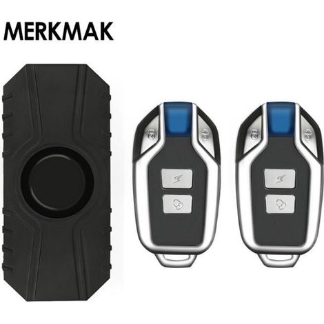 MERKMAK Alarme Antivol de vélo sans Fil avec 2 Télécommande , Son Super Puissant De 113 DB 7 niveaux Sensibilité (1/3)