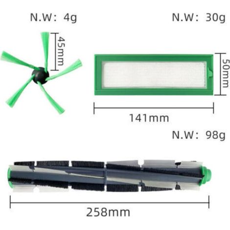 Vorwerk Kobold VR200 VR300 Lot de 12 accessoires pour aspirateur robot brosse filtre pièces de rechange