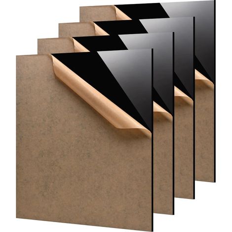 Pack de 4 Plaques Plexiglas Noir 300x300x3mm, Plaque Acrylique pour Gravure Laser, Plaque Plexiglas Plaque Acrylique avec Film Protecteur pour Signalétique, DIY, Affichage, Peinture (1/5)