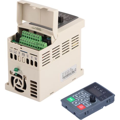 Variateur de fréquence monophasé 220V, sortie triphasée avec contrôle PAM, JLS-E-2S 1.5kW, convertisseur de vitesse à régulation avancée, idéal pour moteur industriel, compact et fiable. (1/5)
