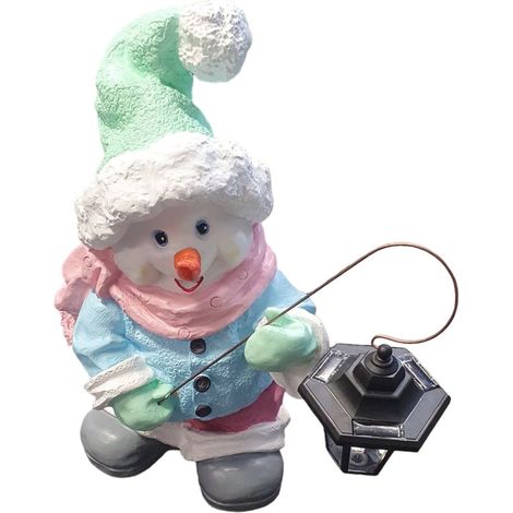 Figur Schneemann klein Pastell Polyresin 51 x 42 x 30 cm pastell Dekofigur