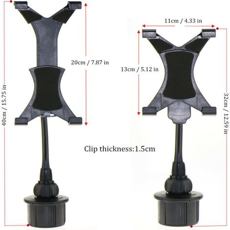 Support tablette téléphone 7 à 10 pouces, support de ventouse réglable pour voiture, adapté à la plupart des appareils, fixation robuste (1/5)
