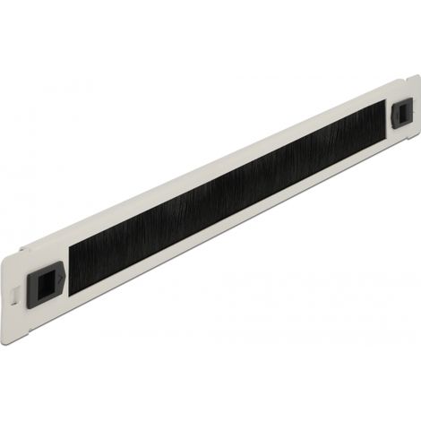 Delock Cepillo de gestiÃ³n de cables sin herramienta 1U gris de 19â