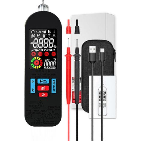 Multimètre numérique intelligent multifonctionnel avec chargeur Type-C, outil de test de circuit automobile pour la maison (1/5)