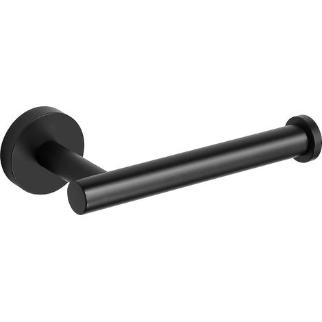 Porte Papier Toilette Mural, Derouleur Support Rouleau Papier Toilette en Acier Inoxydable SUS304 pour Salle de Bain et Cuisine, Noir Mat (1/5)