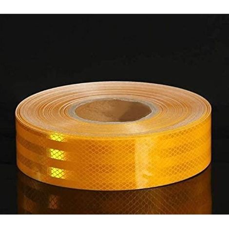 Bande réfléchissante,Ruban de Signalization,Bandes Adhésives D'avertissement de Sécurité Autocollantes,pour Moto,Vélo,jaune,5cm6m (1/4)
