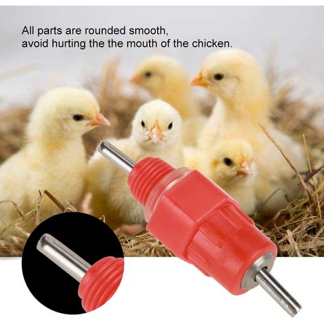 Lot de 50 abreuvoirs à tétine pour poulets, canards et volailles, en PVC 3/4'' (1/5)