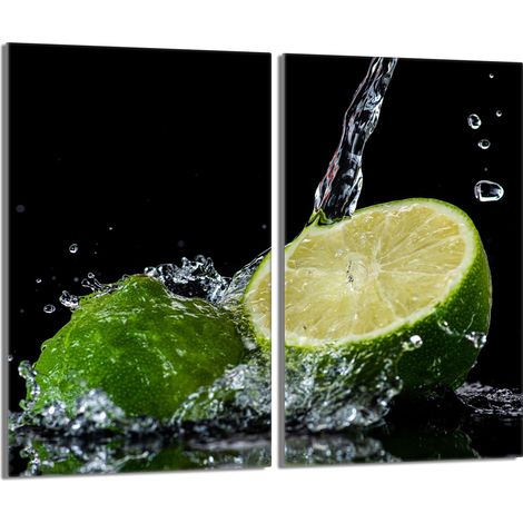 Glasschutzplatte für den Herd 2x30x52 Zitrone
