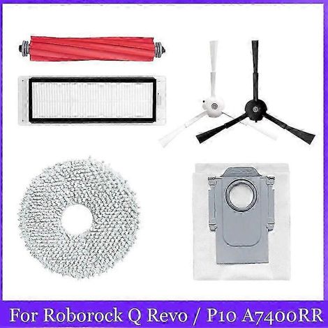 Ersatzteile für Roborock Q Revo / P10 A7400RR Staubsauger: Hauptbürste, Seitenbürste, HEPA-Filter, Wischtücher, Staubbeutel, Zubehör (Teppichkehrer-Edition)