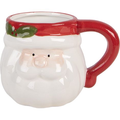 Mug Père Noël en Céramique Blanche 300 ml - Tasse de Noël pour Café et Thé 12 x 8 x 8 cm - PANGIVO (1/5)