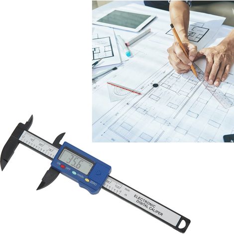 Pied à coulisse numérique électronique 0-100 mm, entièrement en plastique, pour l'apprentissage. (1/5)