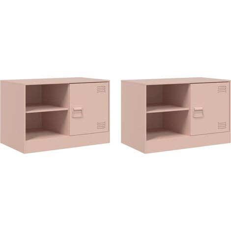 Maison Exclusive - TV-Schränke 2 Stk. Rosa 67x39x44 cm Stahl