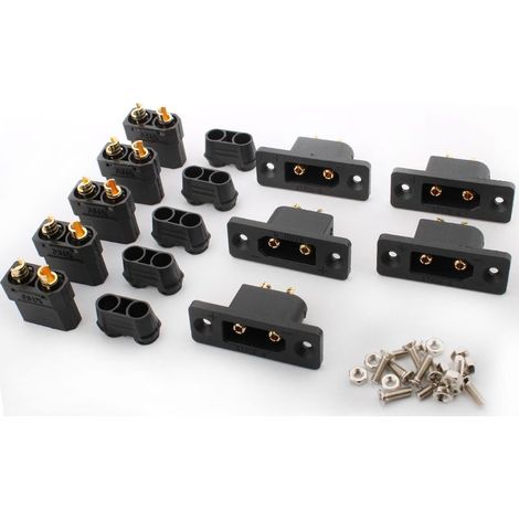 5paires XT90E-M + XT90H Souder montable mâle Femelle connecteur pour Batterie Lithium RC Car,Noir (1/5)