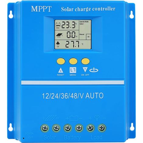 1 Contrôleur de Charge Solaire MPPT, LCD, 12V 24V 36V 48V, Aluminium, Panneau Solaire (1/5)