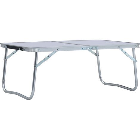 Klappbarer Campingtisch, weißes Aluminium, 60 x 40 cm (1/5)