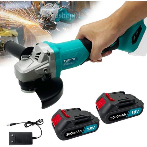 Teetok – Accessoire meuleuse d'angle 125 mm – Moteur sans balais 850W – 2 batteries 3.0Ah et chargeur inclus – Vitesse variable 3000-10000 tr/min (1/5)