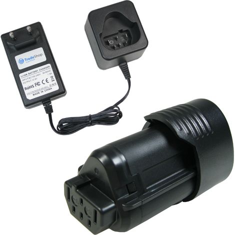 Trade-Shop Set: Li-Ion Akku 12V / 1500mAh + Ladegerät Netzteil für Ridgid R82005 R82007 R82008 R82009 R82048 R82049 R82059 R82230 R82238 R8224K R9000K (1/4)