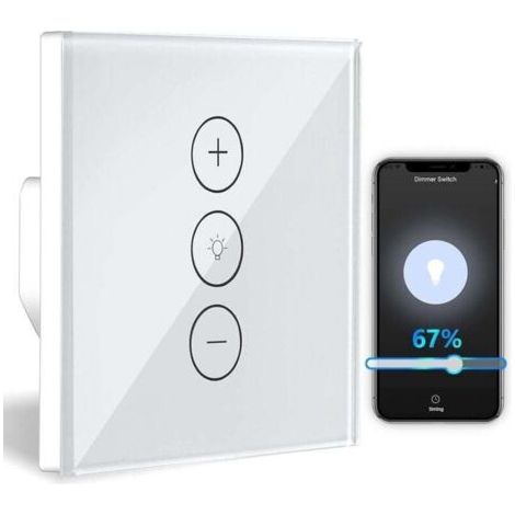 Gradateur WiFi pour lumière - Variateur encastré avec fonction minuterie, contrôle vocal via WLAN, régulation d'intensité facile et moderne