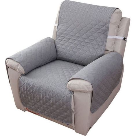 （Grey 55×200）1 Seater Relax Armchair Cover, Waterproof Recliner Protector Sofa Cover for Bedroom (1/5)