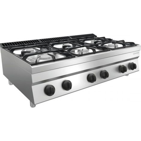 Fourneau 6 feux à gaz en fonte émaillée, à poser, 34 500 W