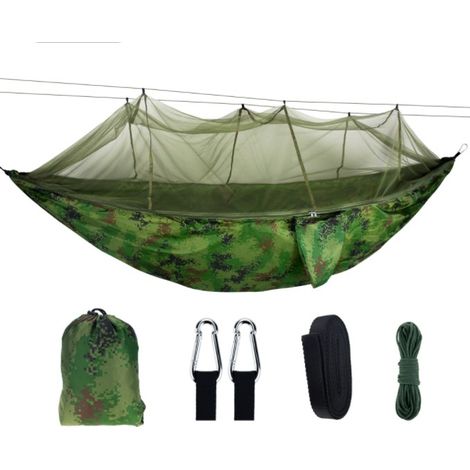 Hamac avec moustiquaire, Double hamac de Camping, moustiquaire, moustiquaire, étanche, Portable et léger pour randonnée, Voyage, extérieur, camouflage