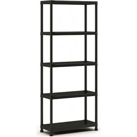 Scaffale in Resina Shelf Plus 5 Ripiani Nero 75 x 32 x 176 cm