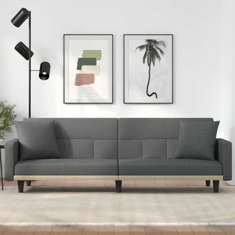 Canapé Convertible - Canapé-lit - Sofa Divan Banquette - avec coussins gris foncé tissu Chic-476948 (1/5)