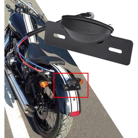 LED-Rücklicht für Motorräder, getönte Kennzeichenbeleuchtung, Bremsanzeige für Cafe Racer, universelles Rücklicht. (1/5)