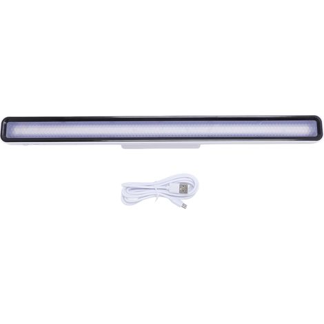 Lampe LED sous meuble tactile rechargeable 45cm réglable 3 températures de couleur sans fil rotation 120° protection yeux bureau (1/5)