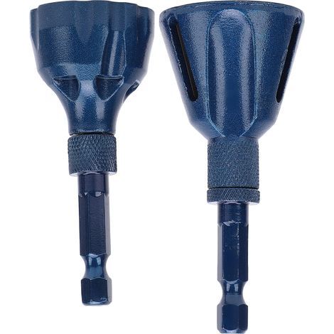 Outil de chanfrein à tige hexagonale, dissolvant de bavure de fil, placage en acier au tungstène bleu, foret d'ébavurage 3-20mm 5-25mm 2 pièces (1/5)