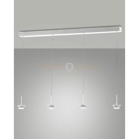 3804-48-102 MONTATURA BIANCA COMPLETA LINEARE A LED CCT 2700K - 3000K - 4000K- 28W - 3000 lm 4 LUCI DIMMERABILE
