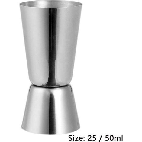 Vasos dobles de acero inoxidable, capacidad 25/50 ml.